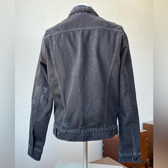 Iro Taney Distressed Denim Jacket in Black - Picture 3 of 7